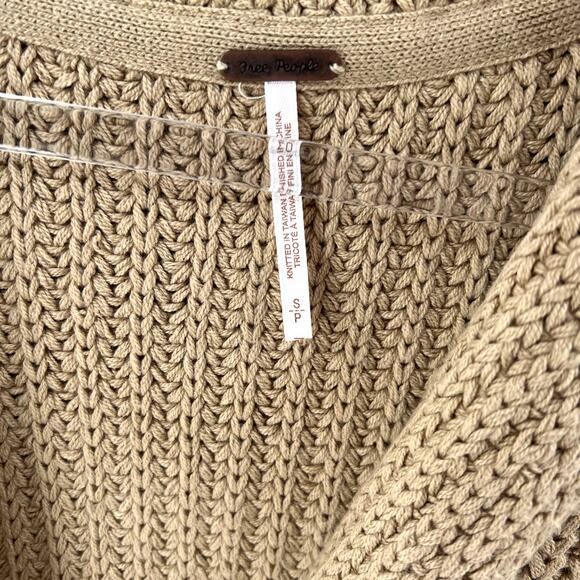 Free People Swim Deep Chunky Knit Oversized Cardigan Slouchy Sz S NEW - Picture 6 of 6